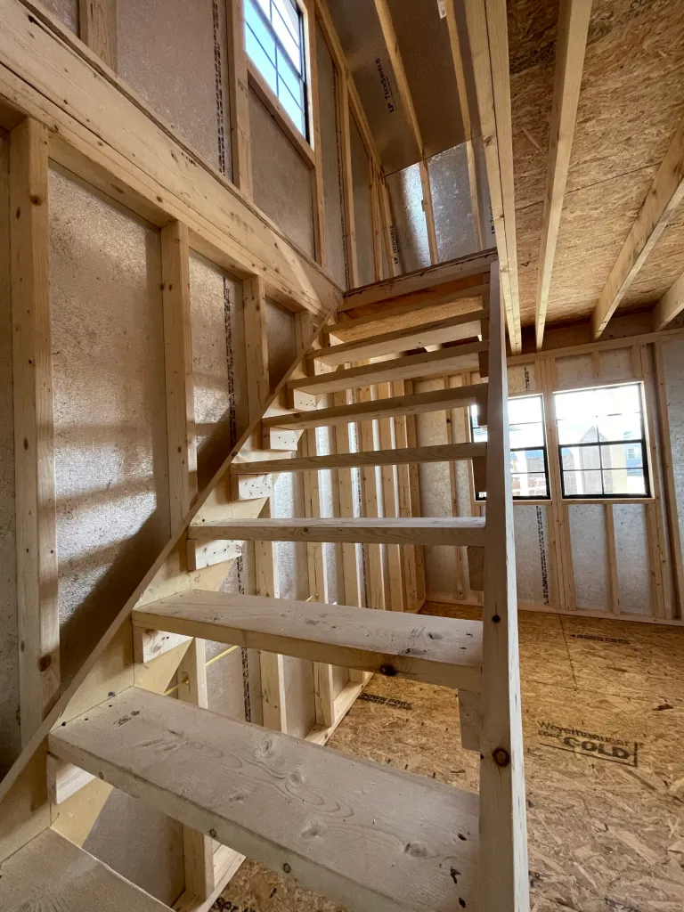 prefab cabin interior staircase