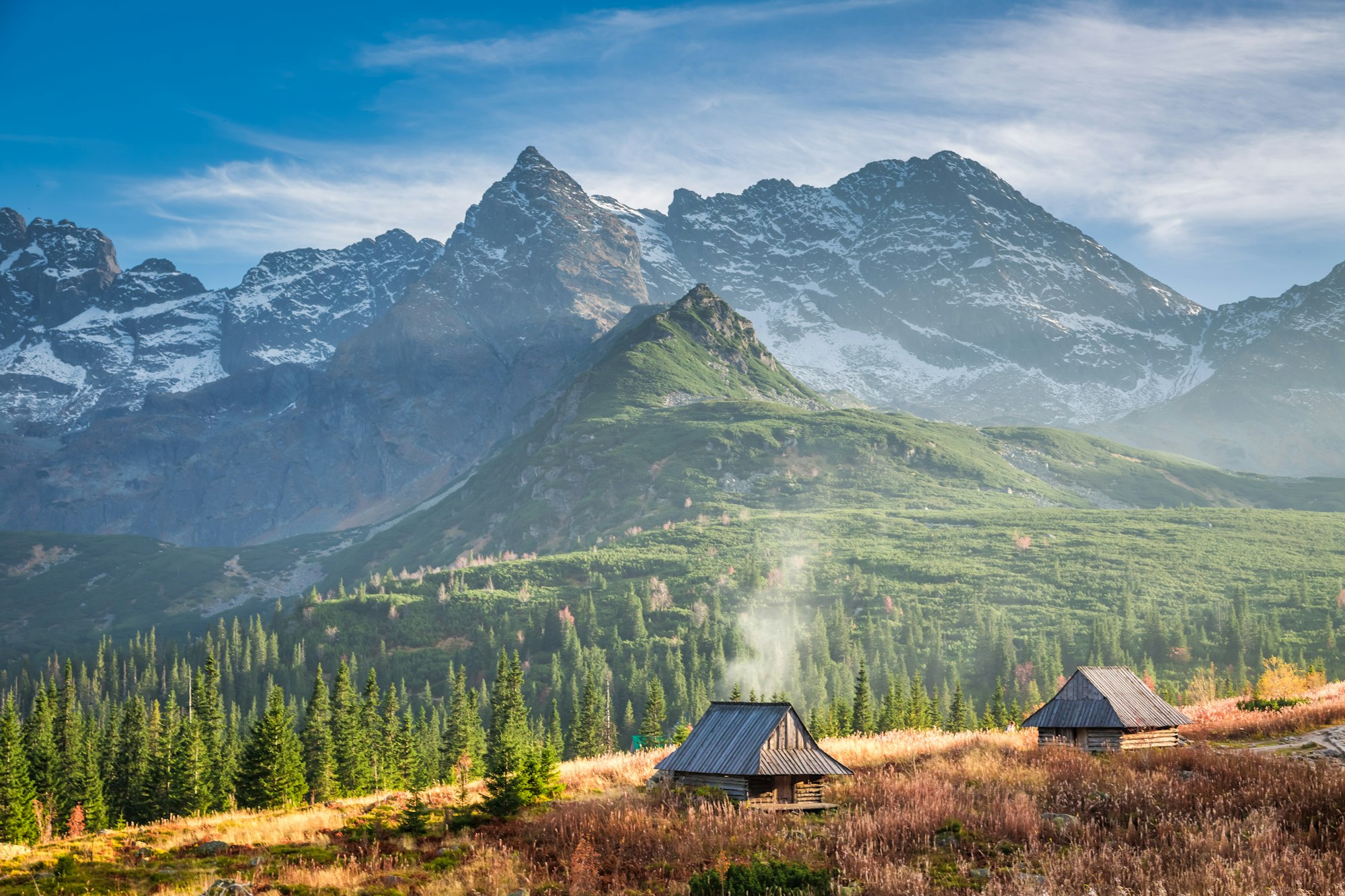 wooden cottages in the tatra mountain in poland.jpg